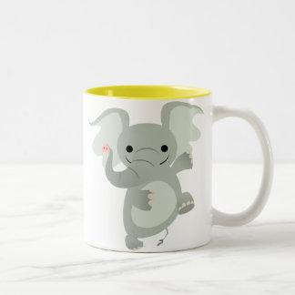 2 Couleurs Tasse d'éléphant de bande dessinée de danse