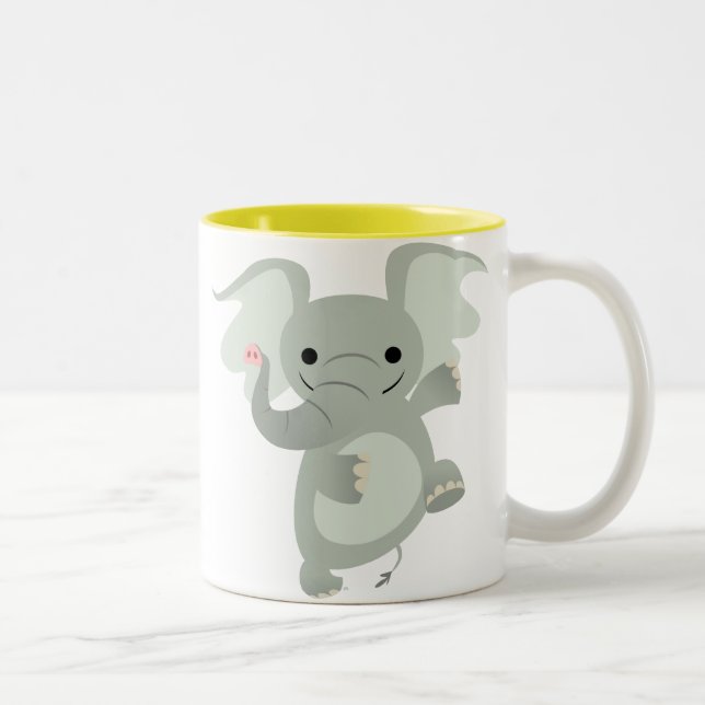 2 Couleurs Tasse d'éléphant de bande dessinée de danse (Droit)