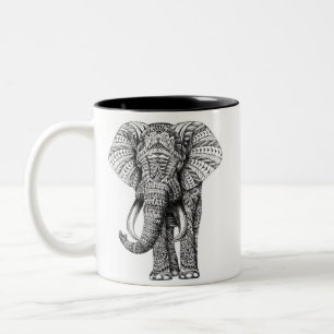 2 Couleurs Tasse d'éléphant de mandala