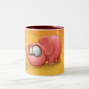 2 Couleurs Tasse d'éléphant et de ver