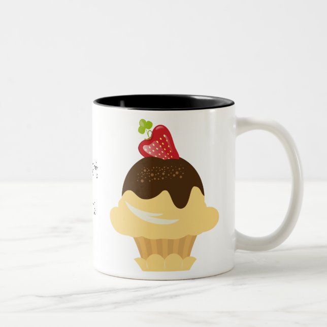 2 Couleurs Tasse délicieuse de petit gâteau (Droit)