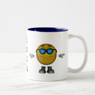 2 Couleurs Tasse d'émoticône de KEWL