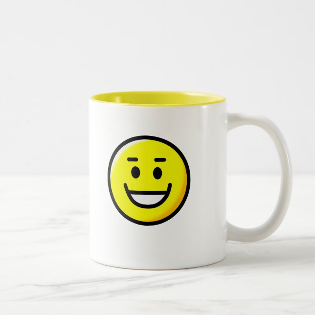 2 Couleurs Tasse d'émoticône : Sourire (Droit)