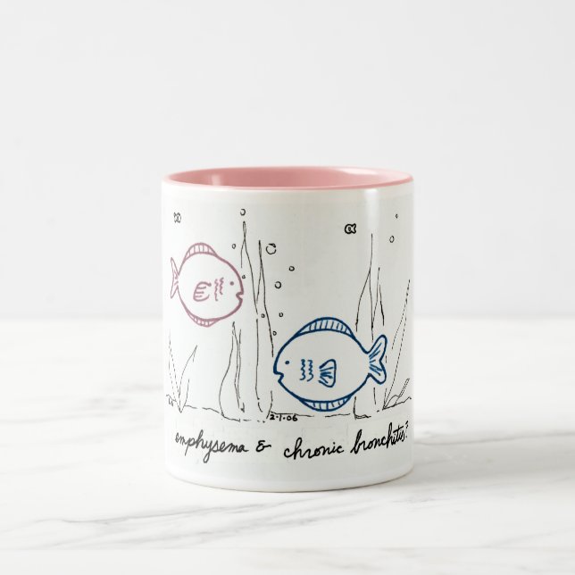 2 Couleurs Tasse d'emphysème et de bronchite chronique (Centre)