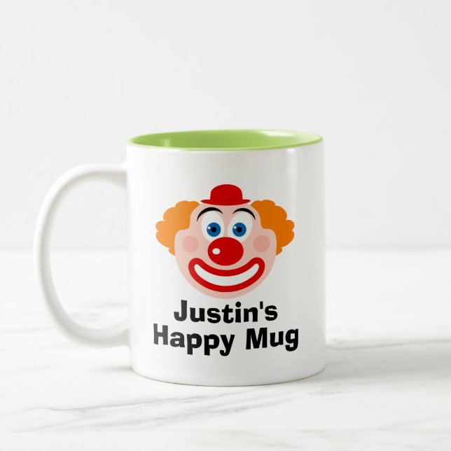 2 Couleurs Tasse d'enfant sur mesure gaie avec un visage de c (Gauche)