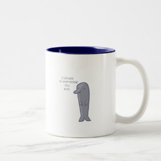 2 Couleurs Tasse déplaisante de dauphin