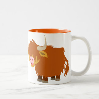 2 Couleurs Tasse des montagnes de vache à bande dessinée