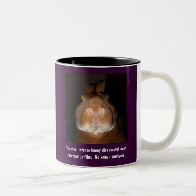 2 Couleurs Tasse désapprobatrice 1 de lapins - customisée (Droit)