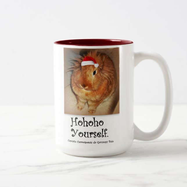 2 Couleurs Tasse désapprobatrice de lapin Ho Ho Ho (Droit)