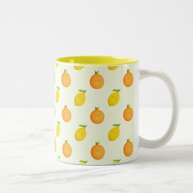 2 Couleurs Tasse d'été d'agrume d'orange et de citron (Droit)