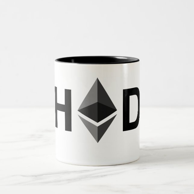 2 Couleurs Tasse d'Ethereum de #HODL (Centre)
