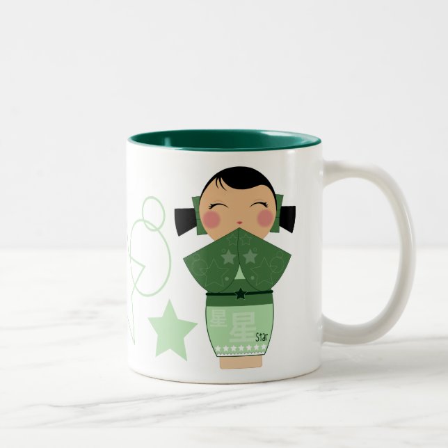 2 Couleurs Tasse d'étoile de Kokeshi (Droit)