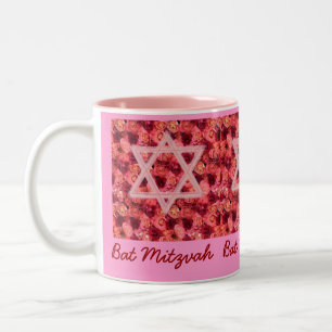 2 Couleurs Tasse d'étoile de rose de bat mitzvah