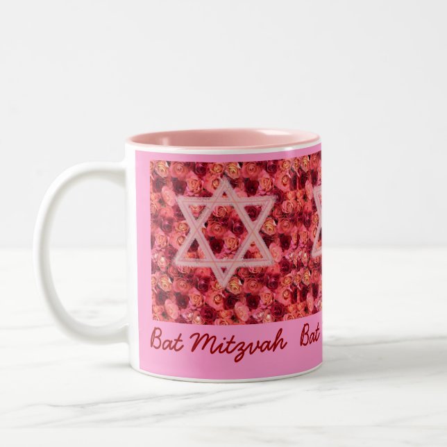 2 Couleurs Tasse d'étoile de rose de bat mitzvah (Gauche)