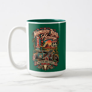 2 Couleurs Tasse d'héritage de la route de Normandie verte -