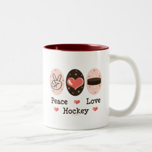 2 Couleurs Tasse d'hockey d'amour de paix