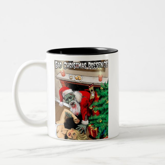 2 Couleurs Tasse d'horreur de Noël de zombi (Gauche)