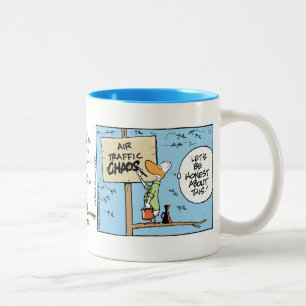 2 Couleurs Tasse d'humour d'aviation de chaos de trafic