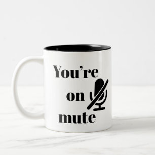2 Couleurs Tasse d'humour de réunion virtuelle « Vous êtes en