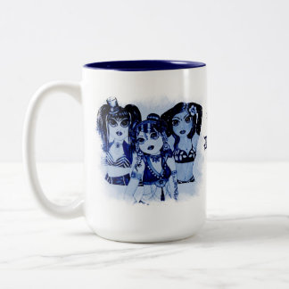 2 Couleurs Tasse d'illustration de caractère de Brew de