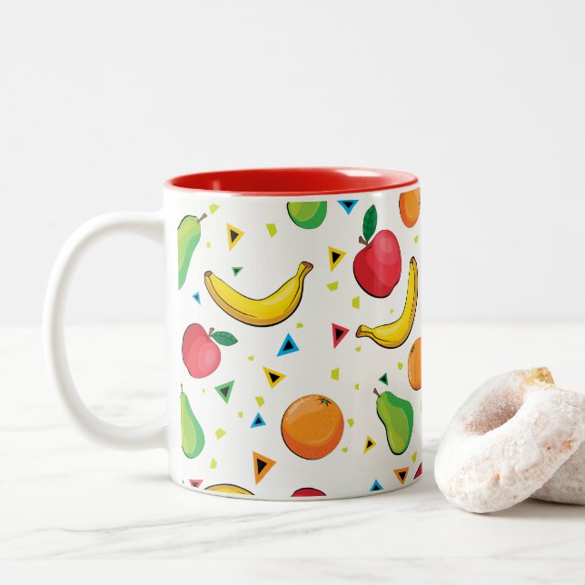2 Couleurs Tasse d'impression d'amusement de fruit frais (Avec donut)