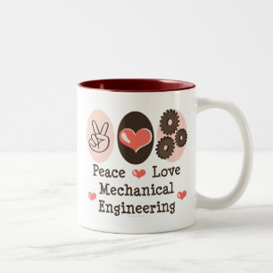 2 Couleurs Tasse d'industrie mécanique d'amour de paix