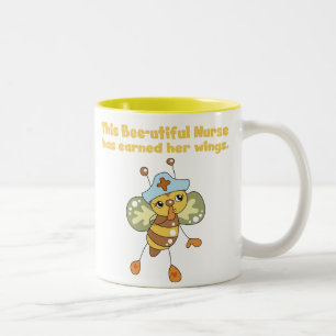 2 Couleurs Tasse d'infirmière d'Abeille-utiful