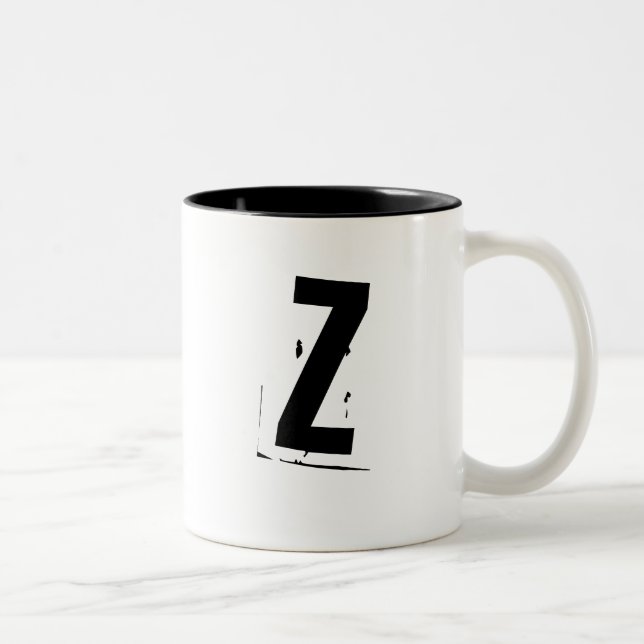 2 Couleurs Tasse d'initiale/monogramme de "Z" (Droit)