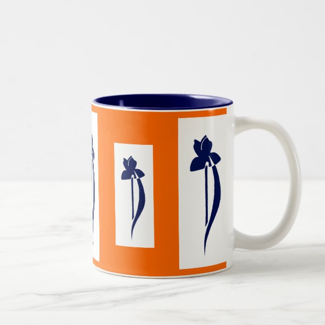 2 Couleurs Tasse d'iris de PRLimages OrangeNavy (Droit)