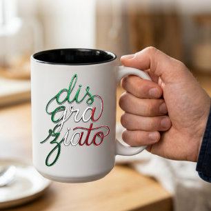 2 Couleurs Tasse Disgraziato 3D écriture italienne