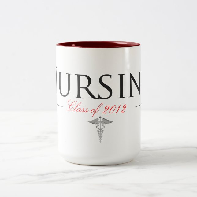 2 Couleurs Tasse d'obtention du diplôme d'étudiant de soins (Centre)