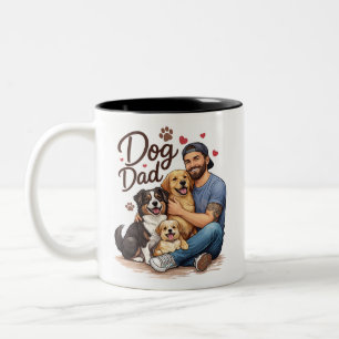 2 Couleurs Tasse Dog Dad Life – Tasse à café drôle pour les p