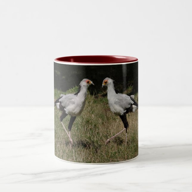 2 Couleurs Tasse d'oiseaux de secrétaire de danse (Centre)