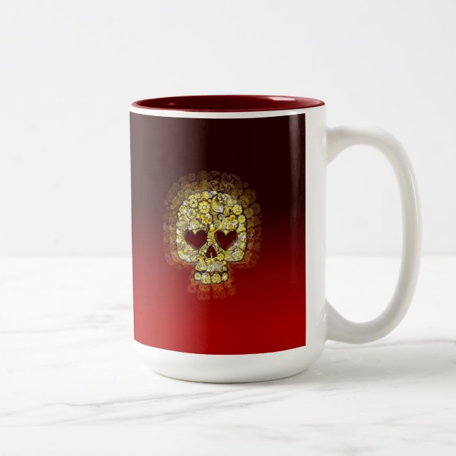 2 Couleurs Tasse d'or de crâne (Droit)