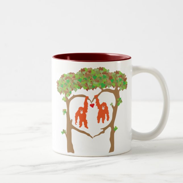 2 Couleurs Tasse d'orang-outan (Droit)