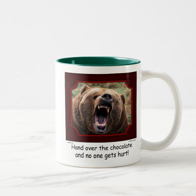 2 Couleurs Tasse d'ours "remettez chocolat" (Droit)