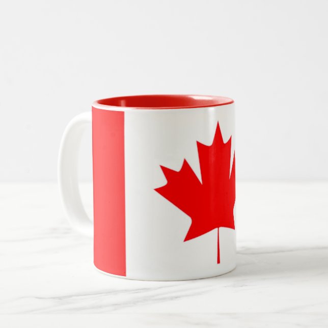 2 Couleurs Tasse Drapeau Canada (Devant gauche)