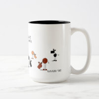 Tasse drôle de bande dessinée de cheval et de