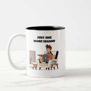 2 Couleurs Tasse drôle de binge watching TV pour une saison d