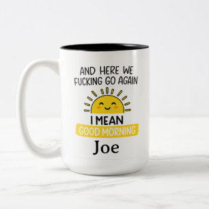 2 Couleurs Tasse drôle de bonjour personnalisée, drôle de cad