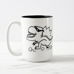 2 Couleurs Tasse Drôle de Dinosaure - T-Rex Cool avec des Lun