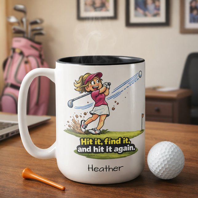 2 Couleurs Tasse drôle de golfeuse Fairway Fun (Créateur téléchargé)
