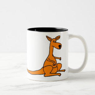 2 Couleurs Tasse drôle de kangourou de bande dessinée de BB