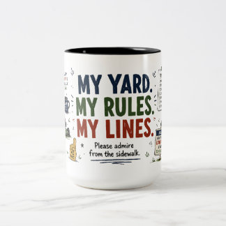 2 Couleurs Tasse Drôle de Papa de Pelouse « Ma Cour, Mes Règl