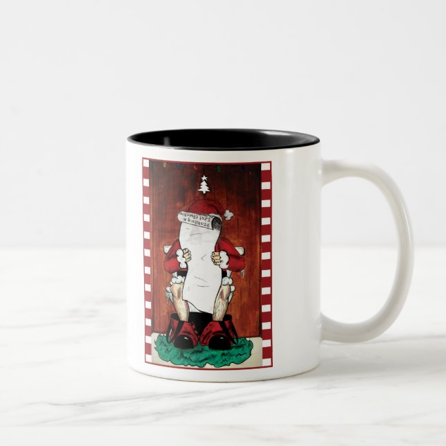 2 Couleurs Tasse drôle de Père Noël (Droit)