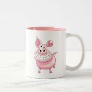 2 Couleurs Tasse drôle de porc