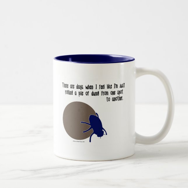 2 Couleurs Tasse drôle d'insecte - scarabées de fumier (Droit)