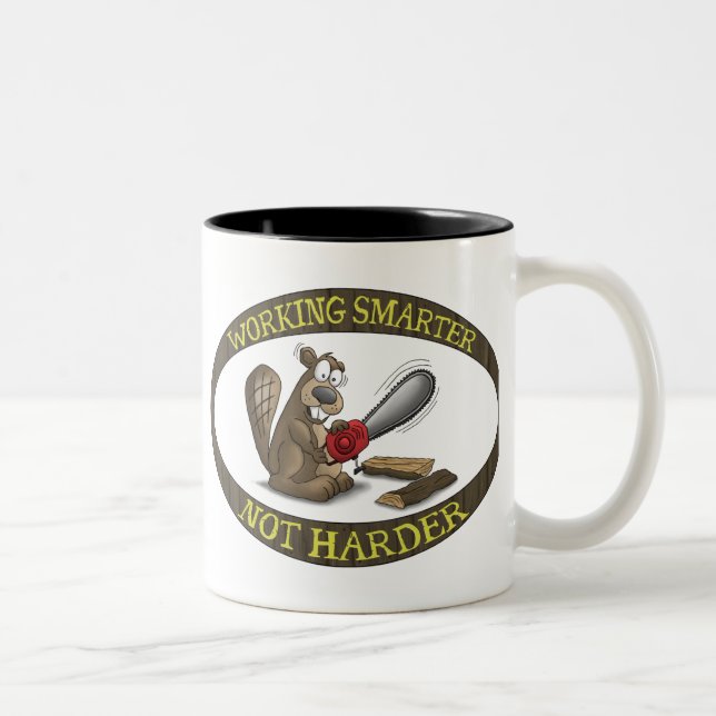 2 Couleurs Tasse drôle : Non plus dur plus futé fonctionnant (Droit)