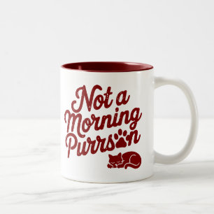2 Couleurs Tasse drôle pour chat 'Pas une personne du matin'