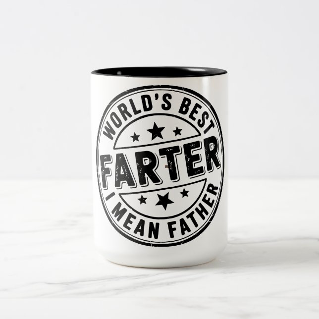 2 Couleurs Tasse drôle pour la fête des pères (Centre)